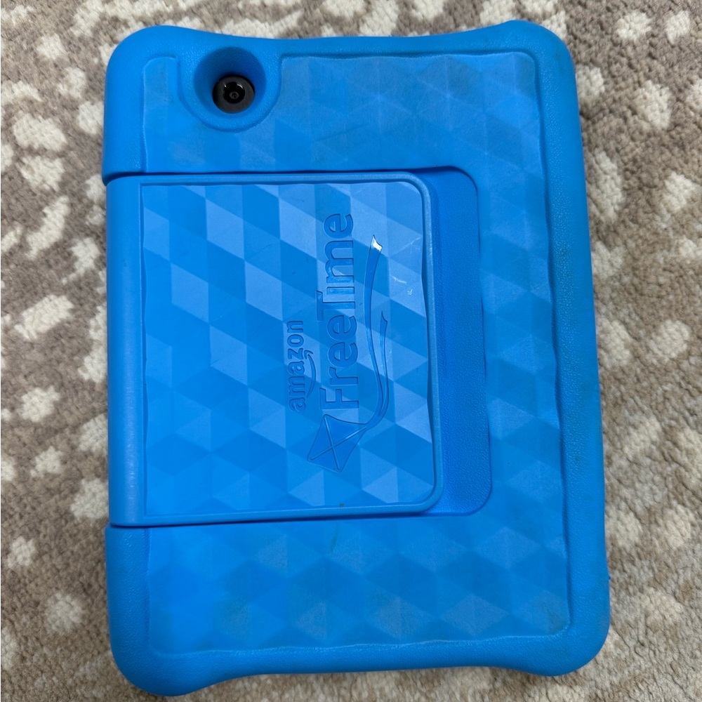 Kids Amazon Blue Tablet Case with 3D Geometric Design